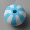 Opaque Acrylic Striped Beads SACR-WH0009-10A-2