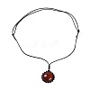 Glass & Wood Pendant Necklaces NJEW-JN02336-M-2