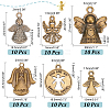   60PCS 6Style Angel Tibetan Style Alloy Pendants TIBEP-PH0001-64-2