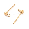 Ion Plating(IP) 304 Stainless Steel Ball Post Stud Earring Findings X-STAS-E163-44G-01-2