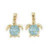 Brass Micro Pave Cubic Zirconia Pendants X-KK-C093-09G-02-1