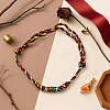 8Pcs 2 Colors Cotton Thread Braided Bracelets BJEW-GO0002-03-4