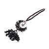 Natural Mixed Stone Moon with Chips Tassel Pendant Decorations G-L524-07R-B-3