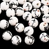 Floral Printed Porcelain Beads PORC-Q200-8mm-1-1