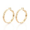 Oval Brass Hoop Earrings EJEW-T047-97G-1