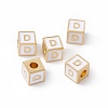 Rack Plating Brass Enamel Beads KK-B060-04G-04D-3