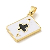 Clubs Brass Enamel Pendants KK-G517-06G-03-2