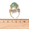 Half Round Natural Green Aventurine Cubic Zirconia Cuff Rings RJEW-M076-01G-05-3