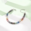 Chakra Dyed Natural Lava Rock Heishi Beaded Bracelets GG-CBA922D-02-3