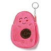 Cartoon Style Smiling Avocado Fluffy Cloth Wallets AJEW-I066-01B-1