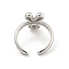 Brass Letter Open Cuff Rings for Women RJEW-G313-01Y-P-3