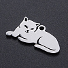 Non-Tarnish 304 Stainless Steel Kitten Pendants A-STAS-N090-JN857-1-2