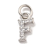 Initial Letter Brass with Cubic Zirconia Charms KK-Q814-26F-P-1