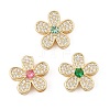 Brass Micro Pave Cubic Zirconia Slide Charms ZIRC-I068-19G-1