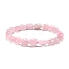 Natural Rose Quartz Bead Stretch Bracelets LS-BJEW-K213-01-2