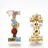 (Jewelry Parties Factory Sale)Brass Micro Pave Cubic Zirconia Ear Studs EJEW-S201-41I-1