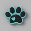 Paw Print PVC Plastic Beads SIL-SZC0005-13M-1