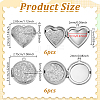 12Pcs 2 Styles Stainless Steel Round Locket Pendants STAS-GA0002-05-2