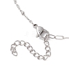Natural Pearl Rice & 304 Stainless Steel Satellite Chain Paperclip Chain Necklaces for Women NJEW-JN05823-01-5