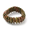 Bicone Natural Unakite Beads Stretch Bracelets for Women Men BJEW-C097-05F-4