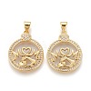 Brass Micro Pave Clear Cubic Zirconia Pendants ZIRC-Z005-05-1