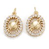 Brass Micro Pave Clear Cubic Zirconia Pendants ZIRC-M115-16G-1