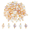 Natural Cultured Freshwater Pearl Connector Charms PALLOY-FH00006-1