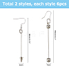 6 Pairs 3 Styles Alloy Dangle Earrings EJEW-HS0001-41-2