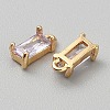 Golden Plated Brass Cubic Zirconia Charms ZIRC-WH0015-01G-09-2