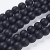 Synthetic Black Stone Bead Strands X-G-R345-10mm-38-1-1