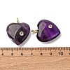 Natural Amethyst Pendants G-P588-01G-09-3