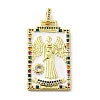 Brass Micro Pave Cubic Zirconia Pendants with Enamel KK-H458-03G-18-1