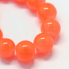 Baking Painted Imitation Jade Glass Round Bead Strands X-DGLA-Q021-6mm-32-2