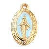 Golden Alloy Enamel Pendants KK-P197-16E-1