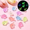 12Pcs 6 Colors Luminous Translucent Resin Pendants RESI-YW0001-85-2