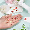 10Pcs 5 Styles Heart Theme Brass Enamel Pendants KK-TA0008-88-6