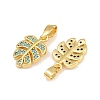 Brass Micro Pave Sky Blue Cubic Zirconia Charms CU-CBAA571-03G-2