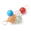 Mixed Gemstone Connector Charms PALLOY-JF02224-01-3