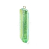 Electroplated Natural Quartz Pendants G-P315-B01-03G-1