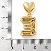 Brass Micro Pave Cubic Zirconia European Dangle Charms KK-P281-01G-E-3