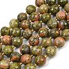 Natural Unakite Beads Strands G-C249-A174-16mm-3