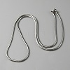 Stainless Steel Round Snake Chain Necklace for Men Women NJEW-TAC0007-14-1