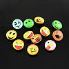 Mixed Color Facial Expression Pattern Zinc Alloy Jewelry Snap Buttons X-GLAA-R031-M1-1