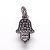 Brass Micro Pave Cubic Zirconia Charms Pendants ZIRC-K070-32B-2