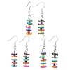 Dyed Shell Dangle Earrings EJEW-JE06083-1