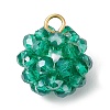 Handmade Nylon Wired Glass Beaded Pendants with Glass Pearl Round Bead PALLOY-CJ00105-2