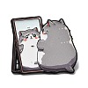 Cat with Mirror Enamel Pins JEWB-I055-05EB-04-1
