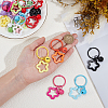 20Pcs 10 Colors Zinc Alloy Keychains KEYC-BBC0001-16-3