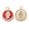 Real 18K Gold Plated Brass Micro Pave Clear Cubic Zirconia Pendants ZIRC-M114-50G-02-2