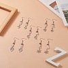 Alloy Charm with Natural Mixed Gemstone Chips Dangle Earrings EJEW-JE05225-2